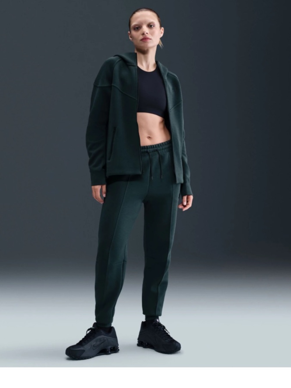 Nike Women's Sportswear Tech Fleece Mid-Rise Joggers, Seaweed, Size XS